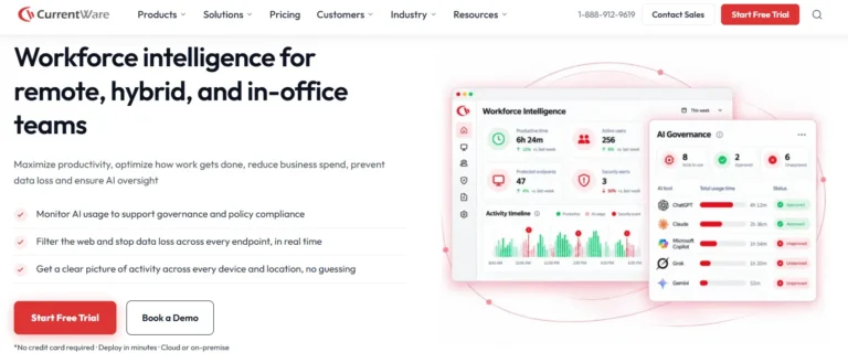 CurrentWare Workforce intelligence is the best Activtrak alternatives